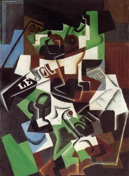  Pipe Canvas - fruit bowl pipe and newspaper Juan Gris